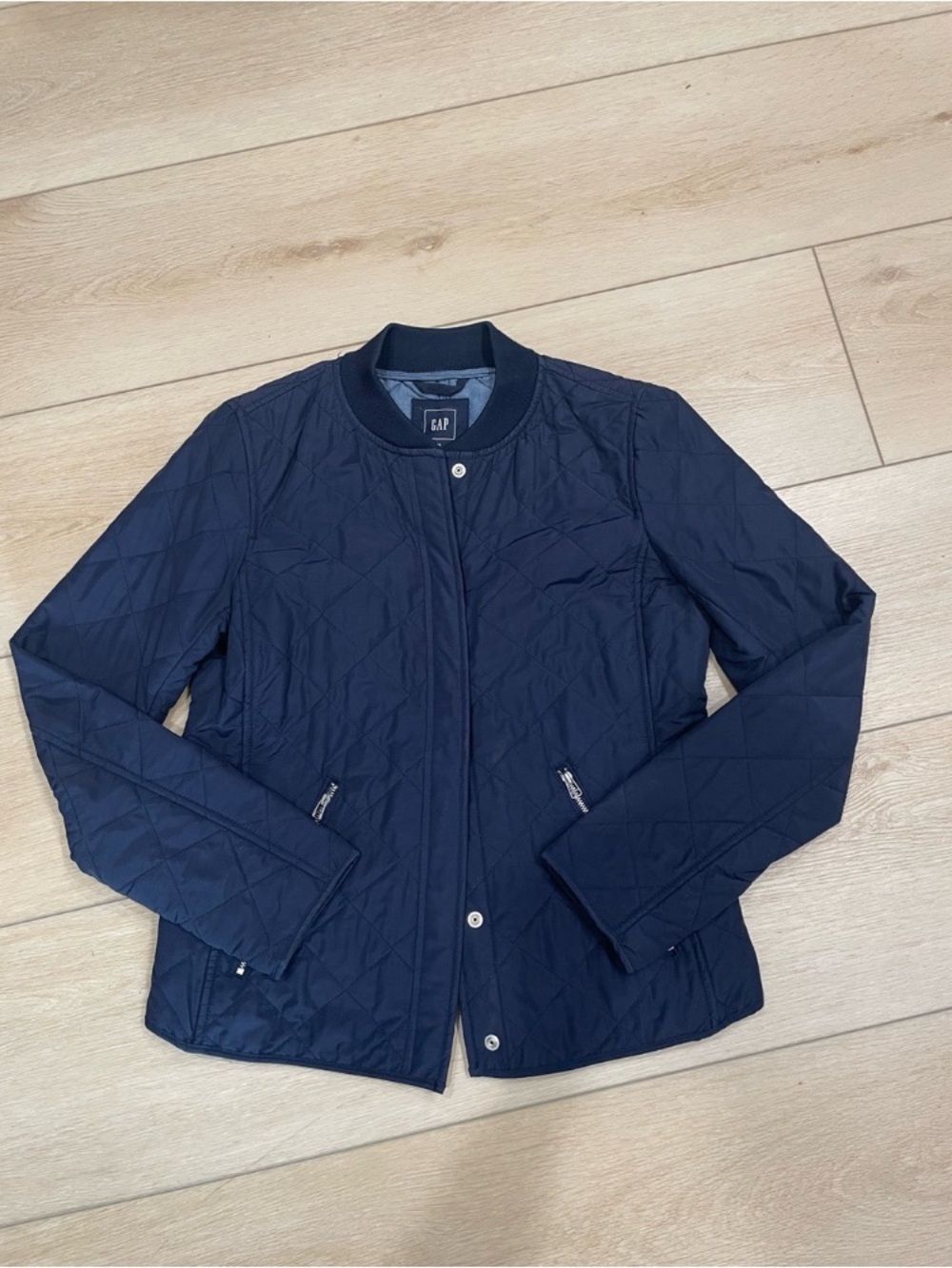 GAP Navy Quilted Bomber Jacket